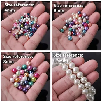 1000 kom./lot Odaberite Boju 3-10 mm Veštački biser Cijele Gladak Šarene Veštački biser ABS Rainbow Perle za izradu nakita DIY