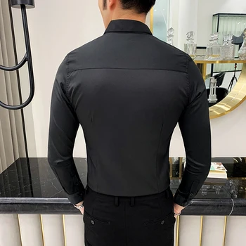 2019 Novi kvalitetan modni brand Business Casual muška košulja s dugim rukavima visoke kvalitete Svakodnevni design formalni muška tanka košulja