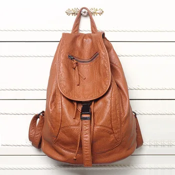 2021 Luksuzni dizajn ženski ruksak od промытой kože, ženska Svakodnevni torba na rame, školska torba za mlade, Moderan vintage ženske torbe 0