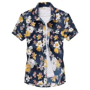 2021 Moderna muška Havajski košulja kratkih rukava, быстросохнущая, Plus Veličina, Azijski Veličina M-5XL, Ljetni svakodnevne aktivnosti na plaži košulje s cvjetnim uzorkom Za muškarce