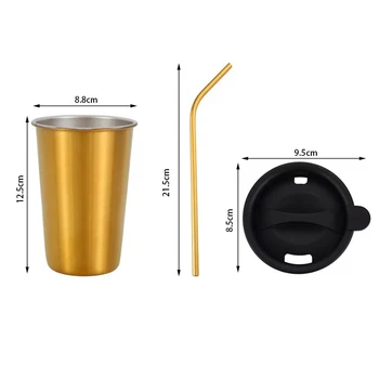 304 Čaše za piće s hladnom Vodom od nehrđajućeg Čelika Zlatne šalice Gostiona šalica Za kućnu uporabu u uredu, Čaše za ispiranje grla 0
