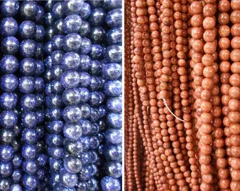 4 6 8 10 12 mm Perle od prirodnih zlatnog Pješčenjaka Slobodan Perle od tamno plavog pješčenjaka Okrugle Perle za nakit DIY 0