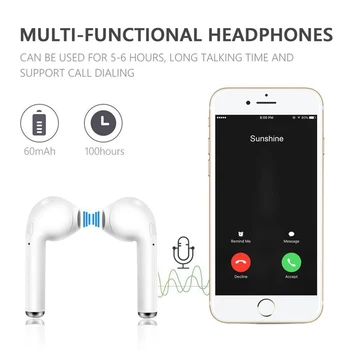 Bežične Bluetooth Slušalice 5,0 Slušalice i7 Slušalice za Samsung Xiaomi Huawei Vivo Telefon Oppo 3D Glazba Sport Jedan Desno Uho