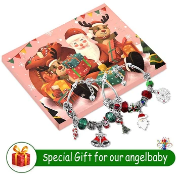 Božićni Advent Kalendar DIY Narukvica-čuvar Komplet nakita Poklon kutija sa čuđenjem Novogodišnji Poklon Dječja igračka 0