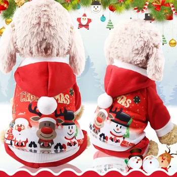 Božićni Los Santa Odjeća za pse na zimu Kapute za pse Toplo runo jakna Ветрозащитный Kombinezon za pse Snjegović s uzorkom Božićno odijevanje