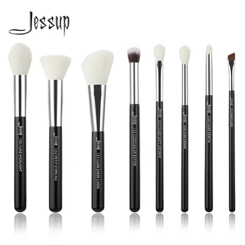 Brand Jessup Crna/Srebrna Profesionalni Set kistova za make-up Set alata za make-up podloga za make-up s prirodnim sintetičke kose