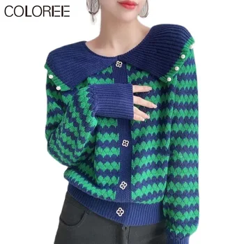 Korejski Moderan džemper u bar Za žene 2021 Jesen zima dugih rukava pletene kardigan Femme Svakodnevni ulični odijevanje