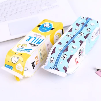 Kreativni Crtani film Milk Uložak Torba za olovke Učenici Slatka korejski tiskanice torbe Velikog Kapaciteta Jednostavna školska kutija za uredski materijal 0