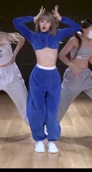 Lisa K-pop Plesačica Odjeću Za žene seksi tanke odjeće Hip-hop Kratke veste Dance odjeća Korejski slobodan elastične hlače i Odijelo nastupa 0