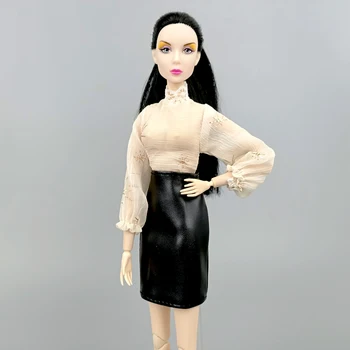 Moderan Komplet odjeće za lutke Barbie Pribor 1/6 Odjeću Morska zvijezda Majice sa zelenim rukavima Kožna suknja Kratke hlače Za Lutke Blythe Igračke 0