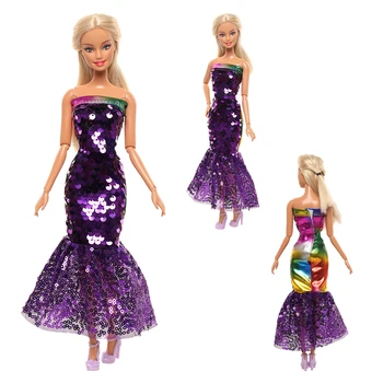 Moderan Lutkarska Odjeću za Barbie 58 predmeta/set =3 Duge Haljine +2 Kratka Haljina+10 Lutkarsku cipele +40 Pribor Torbe + Crown +ogrlica