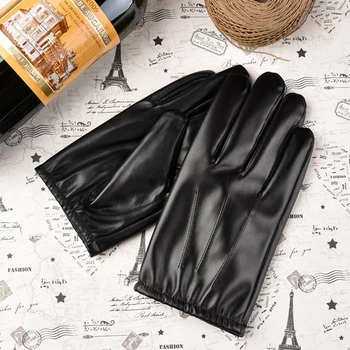Muške luksuzne rukavice od umjetne kože Zima Jesen Tople Rukavice za vožnju Sport na otvorenom Puna rukavice za ruke opremu za Bicikl 0