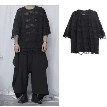 Muški stil Yamamoto modni trend za svakodnevne hlače crnci slobodni široke hlače s devet bodova plus size suknje 0