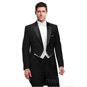 Novi Talijanski Dizajn Фрака Muška Odijela Za Vjenčanja Maturalne (Jakna+Hlače+Prsluk) Muško Odijelo Elgant Terno Kit za mladoženje Tuxedos za mladoženje 0