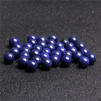 Perle od lapis lazuli Okrugli Slobodan Perle od lapis lazuli od prirodnog kamena 6 mm 8 mm 10 mm Perle za nakit Narukvica DIY Izrada Teme 0