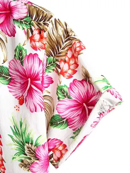 Plaža Havajski Muška košulja kratkih rukava Tropskog gospodo Havajskih košulja ženska košulja Homme Svakodnevni Standardna sadnja Pamuk majice s florom Camisas