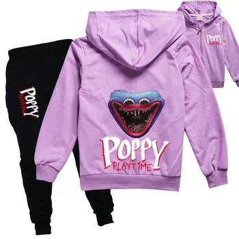 Poppy Vrijeme igre Set od dva komada Majica+Jogging Hlače Harajuku Vanjska odjeća za igre horor Odjeća, za dječake i djevojčice Odijelo na munje dugi rukav