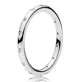 Pravi Srebro 925 sterling Rose Zlatni Prsten sa srca za žene Vjenčanje college Europa Pandora Nakit 0