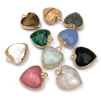 Prirodni Kamen Kristal Privjesak šarm Privjesci u obliku srca za izradu nakita Potrepštine DIY Fin pribor za ogrlice veličina 14x17 mm