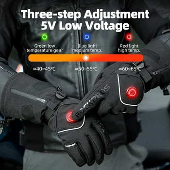 ROCKBROS Moto Vodootporne Rukavice s grijanjem Na baterije Zimske termalne rukavice za zaslon osjetljiv na dodir za motocikl racing Rukavice za vožnju 0