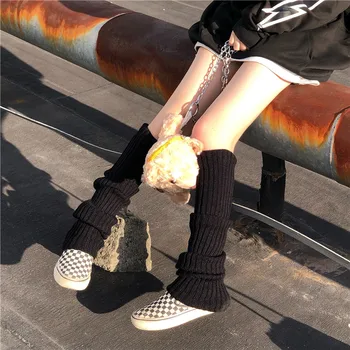 Topla Dama Na koljeno Tople čarape za noge tanke Ženske Punk Strme su skupljeni u Duge Zimske čarape Lolita Cosplay Gotička Kawai Hip-hop i Rock Y2k 0