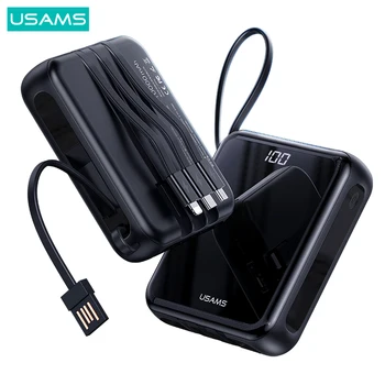 USAMS Mini Power Bank Brzo Punjenje Baterije 10000 mah S led digitalni Zaslon 2 USB Priključka Vanjski Punjač Powerbank Za iPhone 13 0