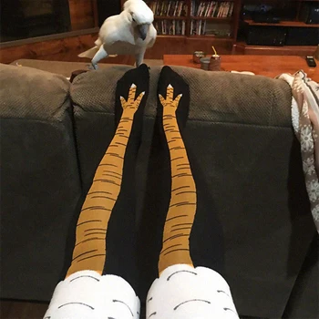 Zima Jesen Ženske čarape s po cijeloj površini 3D piletina Zabavne 3D crtani čarape do hip Trendy slatka ženske čarape s tankim vrhom stopala Cosplay 0
