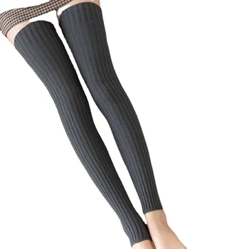 Ženske tople čarape za noge Čvrste čarape iznad koljena Čarape s visokim cijevi Čarape s nap Ženske čarape удлиняются
