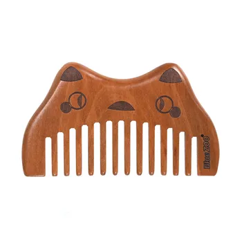 2020 Prijenosni Prirodni Masažna Četka za kosu Drveni Češalj anti-statički Slatka Češalj u obliku mačke Za njegu kose Češalj Jednostavan za korištenje 1
