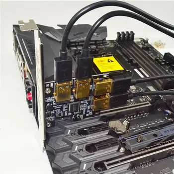 Topla PCIE kartica PCI-E karticu PCI Express Riser Card od 1x do 16x od 1 do 4 utora za USB 3.0 Adapter hub Multiplikatora za uređaje 1