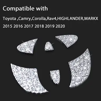 Za Logo Toyota Camry Corolla Tacoma Highlander Rav4 CHR Prius Yaris Središnji poklopac volana Automobila sa Dijamant-Naljepnica Pribor 2
