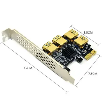 Topla PCIE kartica PCI-E karticu PCI Express Riser Card od 1x do 16x od 1 do 4 utora za USB 3.0 Adapter hub Multiplikatora za uređaje 3