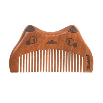 2020 Prijenosni Prirodni Masažna Četka za kosu Drveni Češalj anti-statički Slatka Češalj u obliku mačke Za njegu kose Češalj Jednostavan za korištenje 4